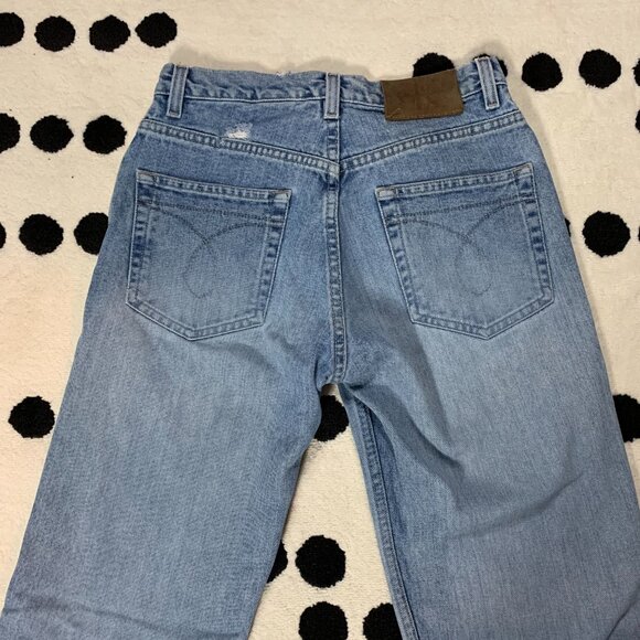 Vintage 90s Calvin Klein CK Jeans Mid Rise Straight Leg Faded Light Wash Denim - Picture 5 of 15